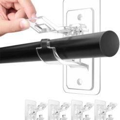 Lot de 6 supports de tringle à rideaux sans perçage – Supports auto-adhésifs