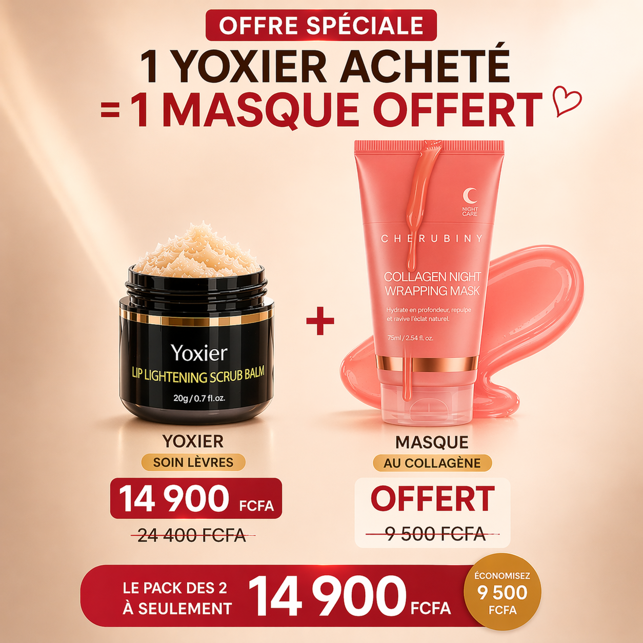 Yoxier Sérum Éclat Lèvres Rose