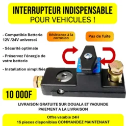 Interrupteur coupe-circuit batterie 12V/24V