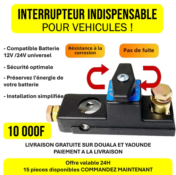 Interrupteur coupe-circuit batterie 12V/24V
